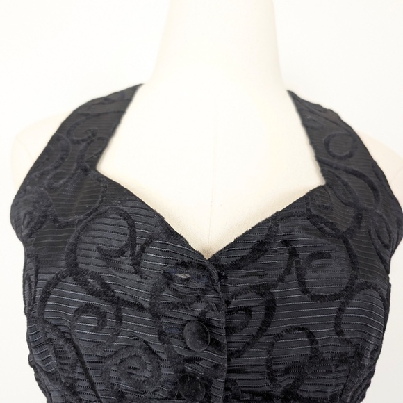 Le Chateau Black Mini Dress Size XS Vintage Sleeveless - Picture 11 of 11